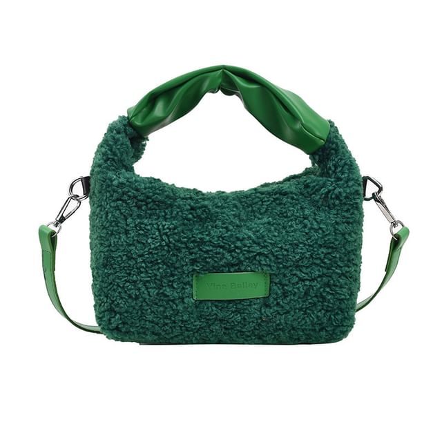 Bag Applique Faux Crossbody Shearling