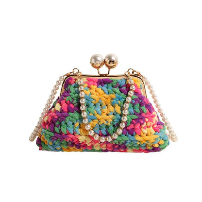 Faux Bag Pearl Crossbody Patterned