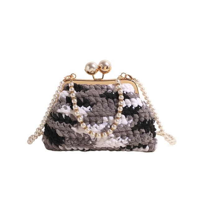 Faux Bag Pearl Crossbody Patterned