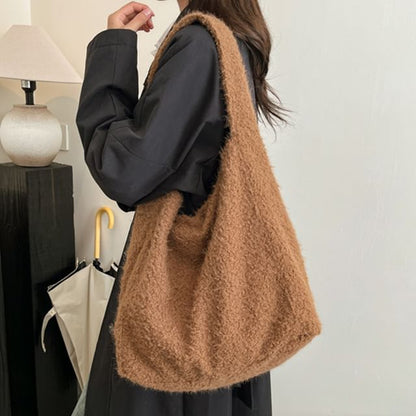 Plain Boucle Tote Bag