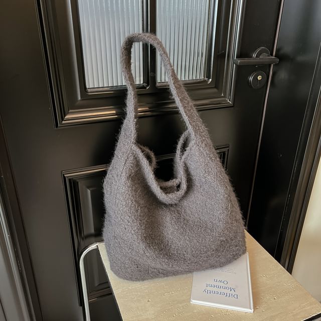 Plain Boucle Tote Bag