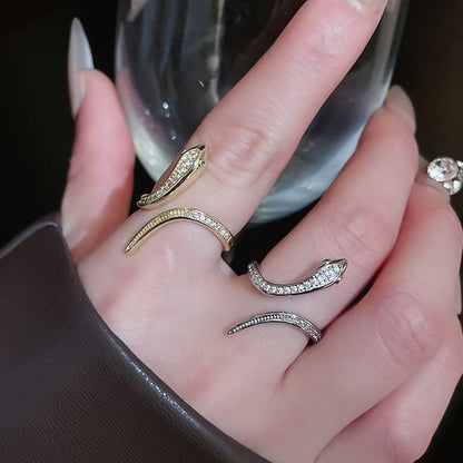 Snake Ring Rhinestone Open