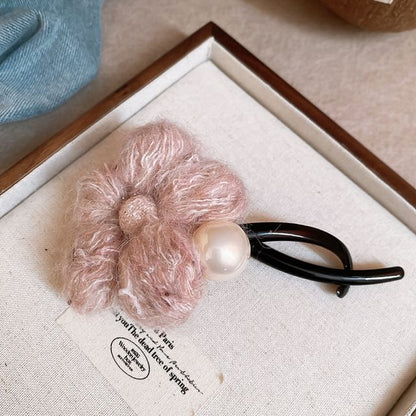 Flower Pearl Clip Hair Faux