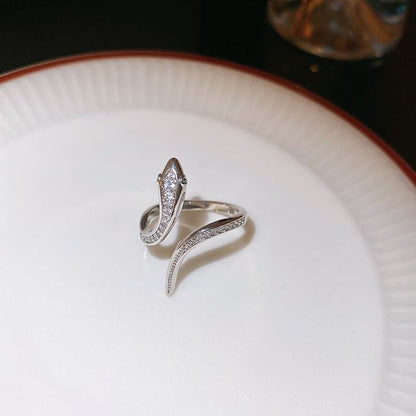 Snake Ring Rhinestone Open