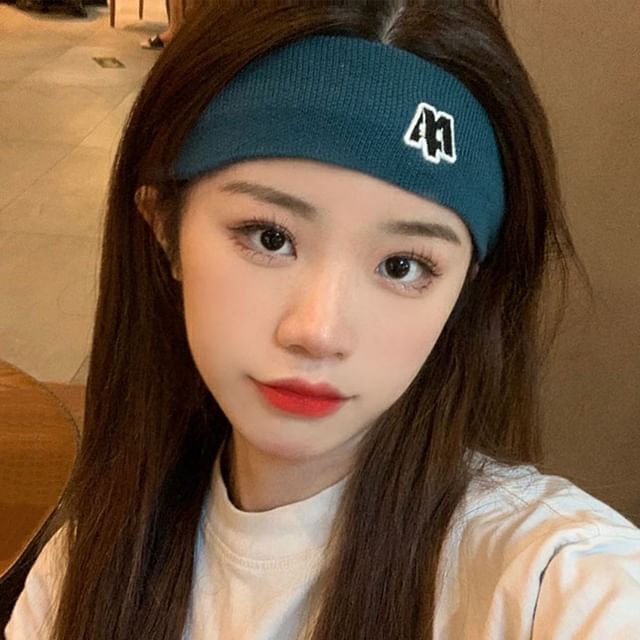 Headband Embroidered Knit Lettering