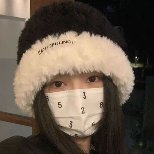 Beanie Cable Plain Fluffy / Knit