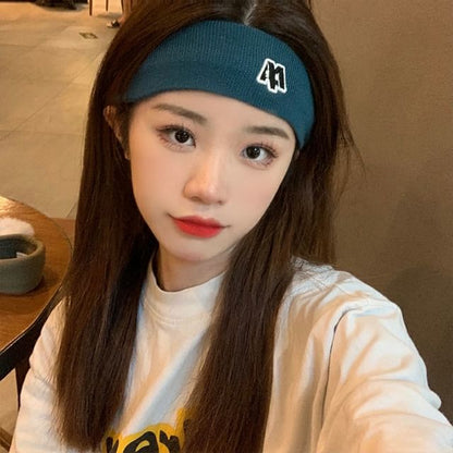 Headband Embroidered Knit Lettering