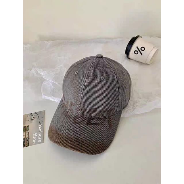 Print / Lettering Plain Baseball Washed Cap