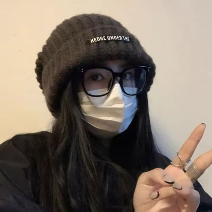 Ear Beanie / Fluffy Hooded Bear Scarf Ribbed