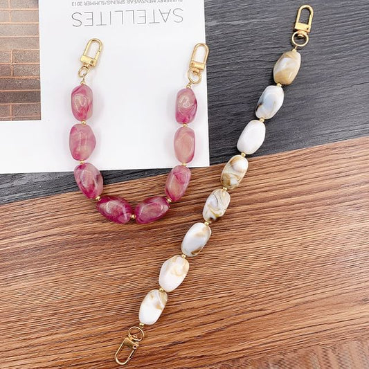 Gemstone Phone Alloy Faux Strap Bead
