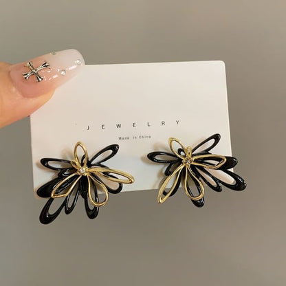 Glaze Floral Stud Earring Alloy