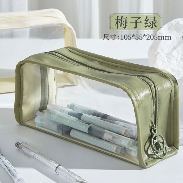 Chinese Painting PVC Faux Leather Pencil Case / Binder Clip