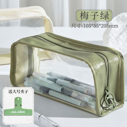 Chinese Painting PVC Faux Leather Pencil Case / Binder Clip