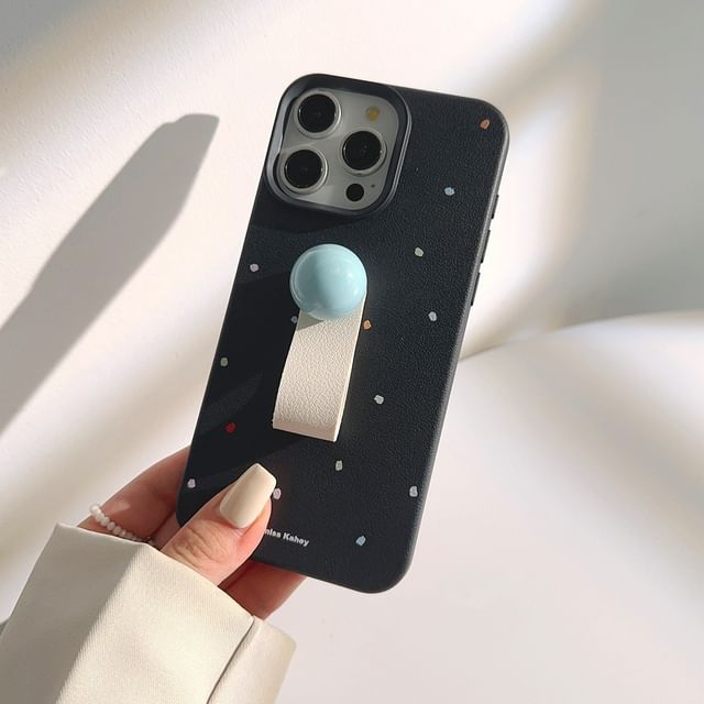 Bead Finger Strap Phone Case