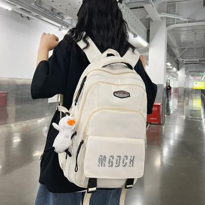 Nylon Laptop Backpack Lettering / Charm Bag Print Set