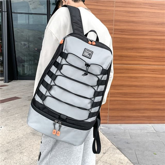 Lettering Laptop Applique Backpack