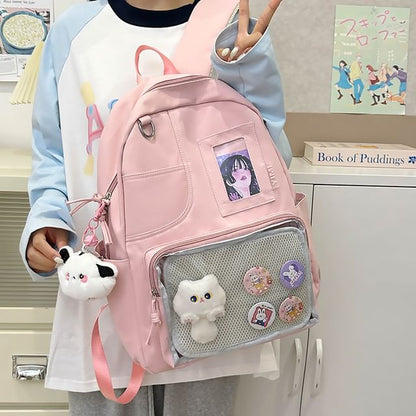 Badge Bag Panel Charm Nylon / Set Backpack Laptop PVC