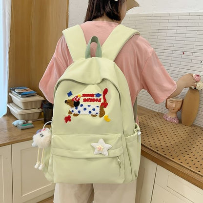 Bag Laptop Badge Dog Charm Embroidered / Backpack Set Nylon