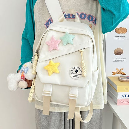 Charm Backpack Star Bag Lettering Nylon / Badge Laptop Applique Set