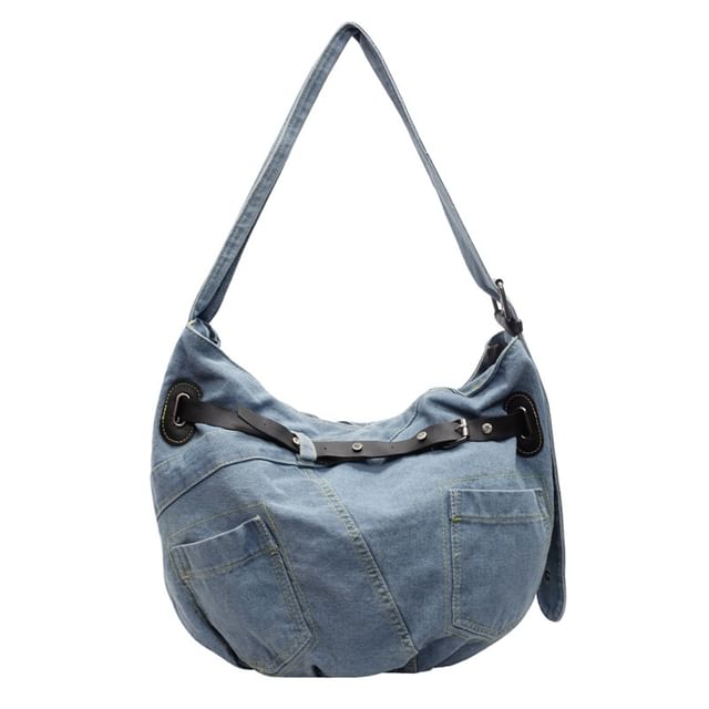 Denim Buckled Bag Washed Crossbody