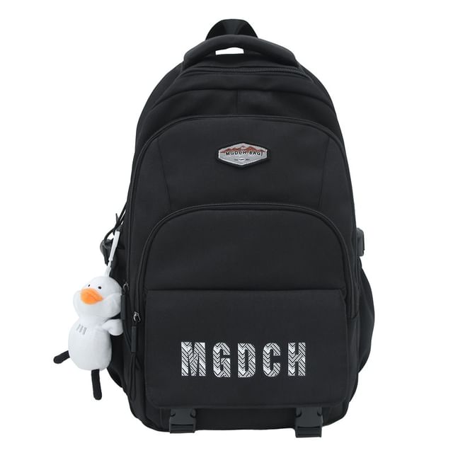 Nylon Laptop Backpack Lettering / Charm Bag Print Set