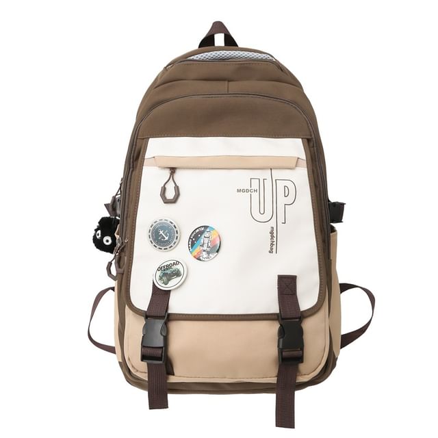 Backpack Nylon Print Lettering Laptop