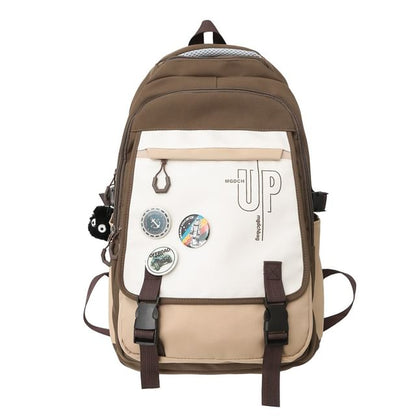 Backpack Nylon Print Lettering Laptop