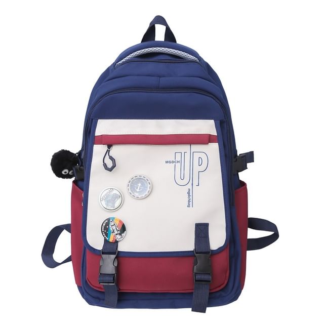 Backpack Nylon Print Lettering Laptop