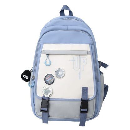 Backpack Nylon Print Lettering Laptop