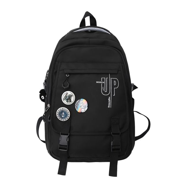 Backpack Nylon Print Lettering Laptop