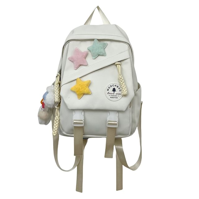 Charm Backpack Star Bag Lettering Nylon / Badge Laptop Applique Set
