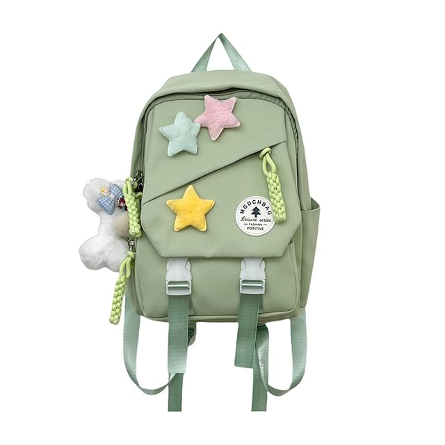 Charm Backpack Star Bag Lettering Nylon / Badge Laptop Applique Set