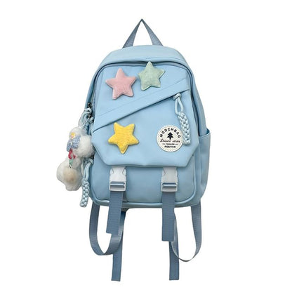 Charm Backpack Star Bag Lettering Nylon / Badge Laptop Applique Set