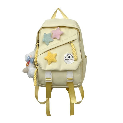 Charm Backpack Star Bag Lettering Nylon / Badge Laptop Applique Set