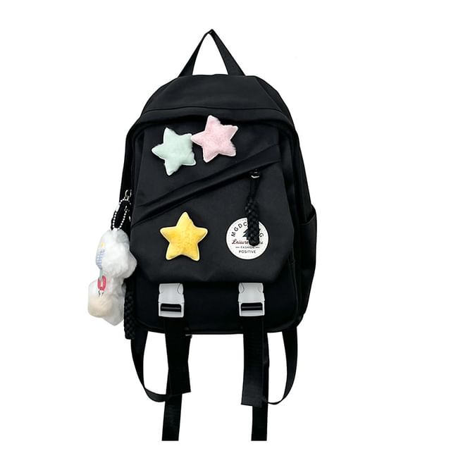Charm Backpack Star Bag Lettering Nylon / Badge Laptop Applique Set