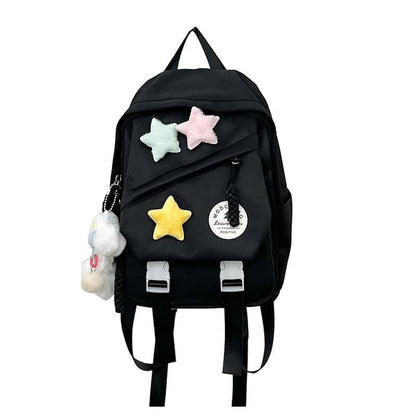 Charm Backpack Star Bag Lettering Nylon / Badge Laptop Applique Set