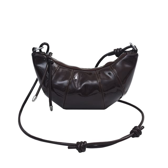 Leather Plain Bag Faux Crossbody