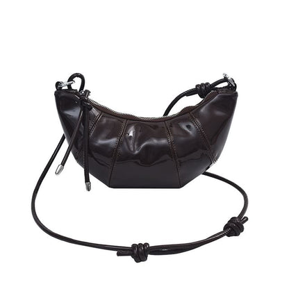 Leather Plain Bag Faux Crossbody