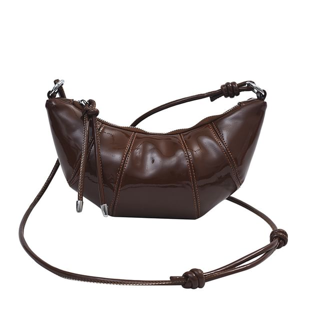 Leather Plain Bag Faux Crossbody