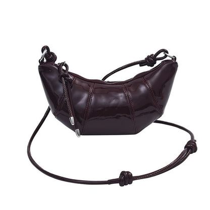 Leather Plain Bag Faux Crossbody