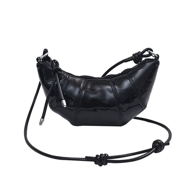 Leather Plain Bag Faux Crossbody