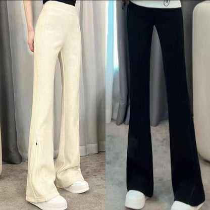 High Rise Plain Straight-Fit Boot-Cut Sweatpants