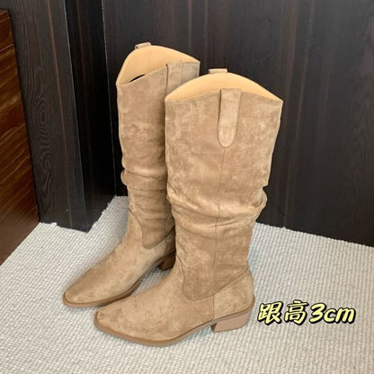 Chunky Heel Tall Boots