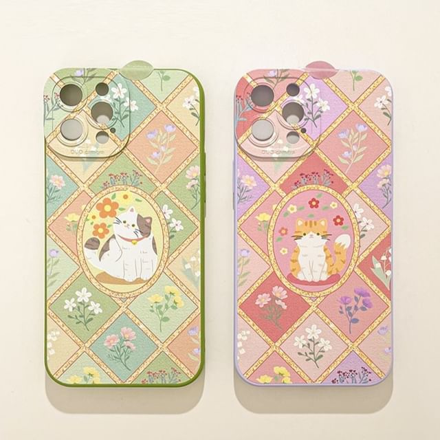 Cat Floral Phone Case