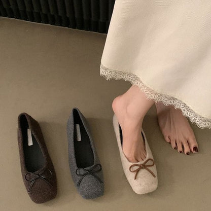 Flats Toe Accent Square Bow
