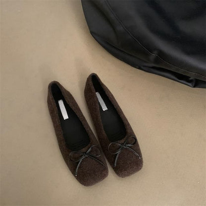 Flats Toe Accent Square Bow