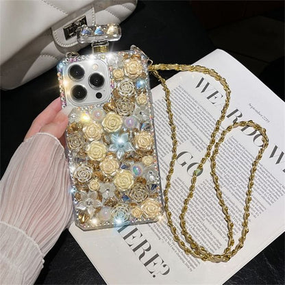 Rose Case Lanyard Phone Galaxy Rhinestone
