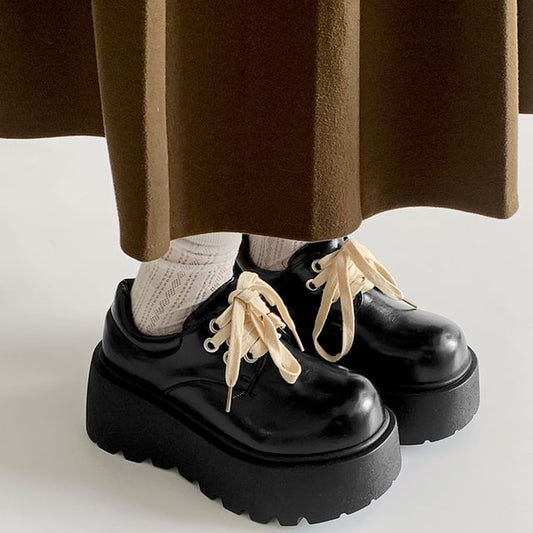Platform Derby Lace-Up Shoes