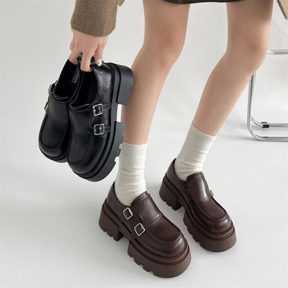 Loafers Platform Strap Monk