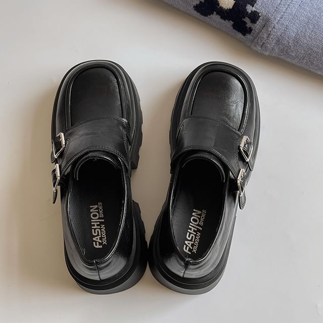 Loafers Platform Strap Monk